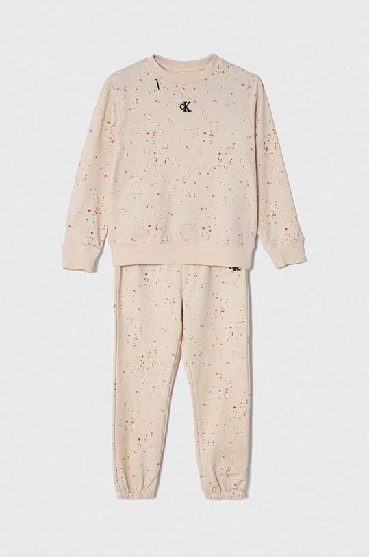 Dětská tepláková souprava Calvin Klein Jeans pletenina béžová IN0IN00087.9BYX