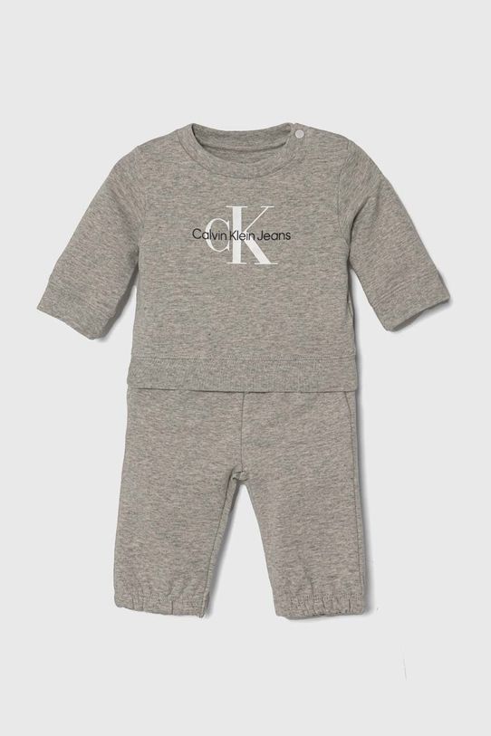 Calvin Klein Jeans dres niemowlęcy z elastanem szary IN0IN00011.9BYX