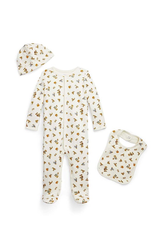 Dětská bavlněná souprava Polo Ralph Lauren pletenina béžová 320918121001