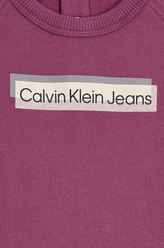 Chłopiec Calvin Klein Jeans dres bawełniany niemowlęcy IN0IN00119.9BYX bordowy