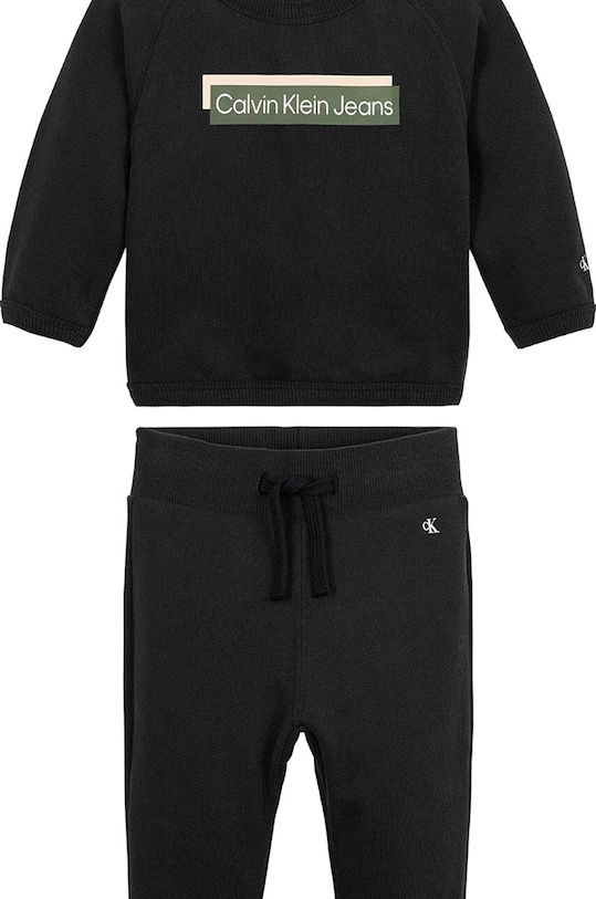 Calvin Klein Jeans dres bawełniany niemowlęcy bawełna czarny IN0IN00119.9BYX
