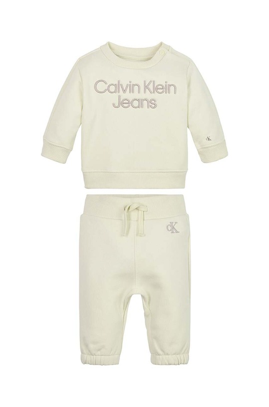 Tepláková súprava pre bábätká Calvin Klein Jeans nášivka béžová IN0IN00137.9BYX