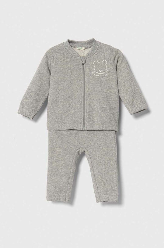 United Colors of Benetton dres bawełniany niemowlęcy nadruk szary 3J70AK007.W.SEASONAL