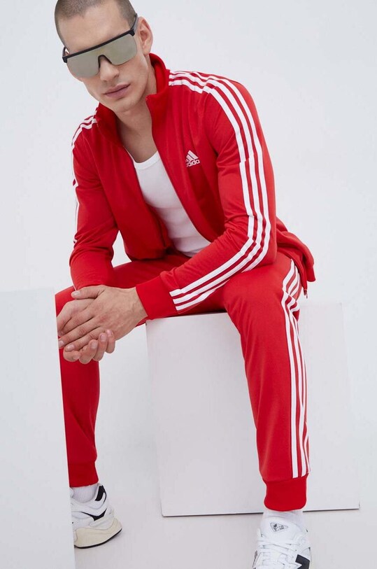 Tepláková souprava adidas pletenina červená IJ6056