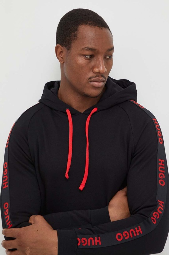 HUGO dres lounge bawełniany aplikacja czarny 50502305