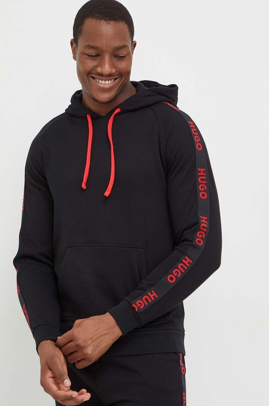 HUGO dres lounge bawełniany czarny 50502305
