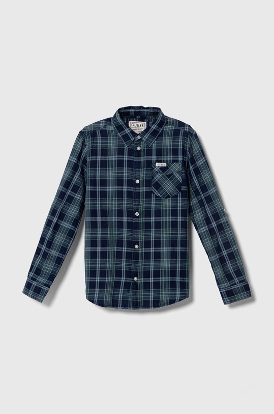 Παιδικό βαμβακερό πουκάμισο Guess casual μπλε L3YH00.D52G1.9BYX