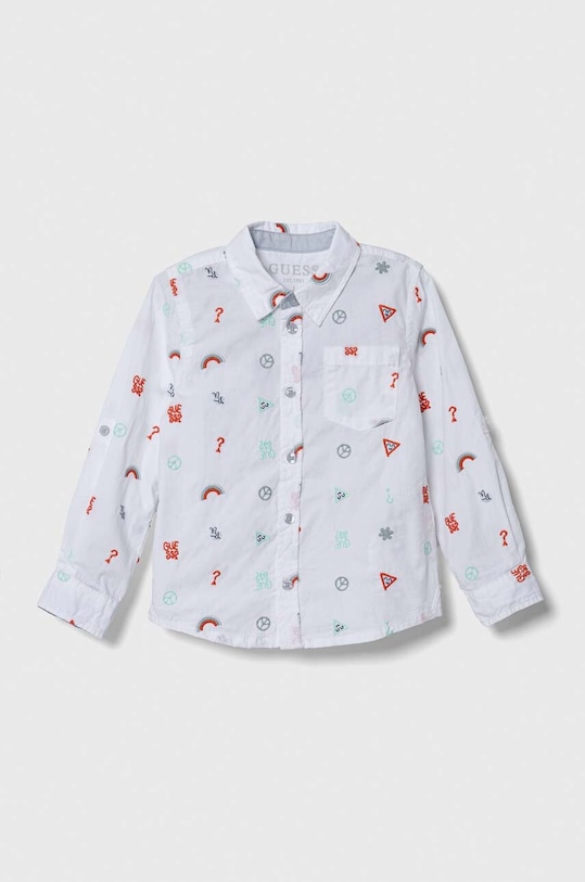 Guess koszula bawełniana dziecięca wzorzyste multicolor N3YH01.WBHQ0.9BYX