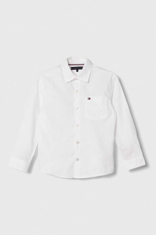 Дитяча бавовняна сорочка Tommy Hilfiger довгий білий KB0KB08311.74.122.9BYX