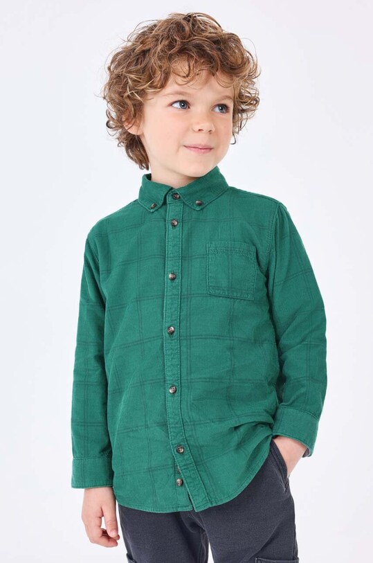 Mayoral camasa de bumbac pentru copii lung verde 4105.5E.Mini.9BYX
