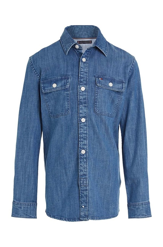 Tommy Hilfiger koszula jeansowa dziecięca KB0KB08519.128.176.9BYX niebieski AW23