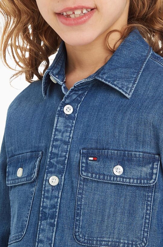 Tommy Hilfiger koszula jeansowa dziecięca KB0KB08519.128.176.9BYX niebieski