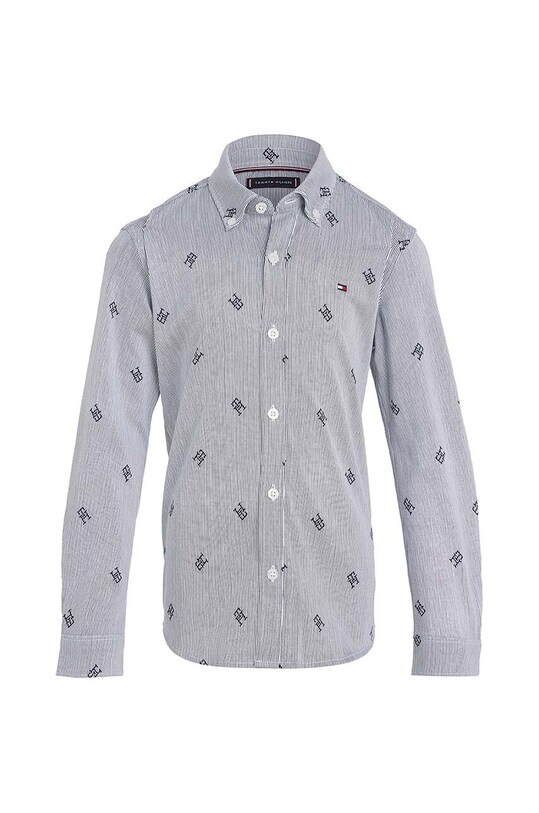 Детская хлопковая рубашка Tommy Hilfiger KB0KB08522.128.176.9BYX голубой AW23