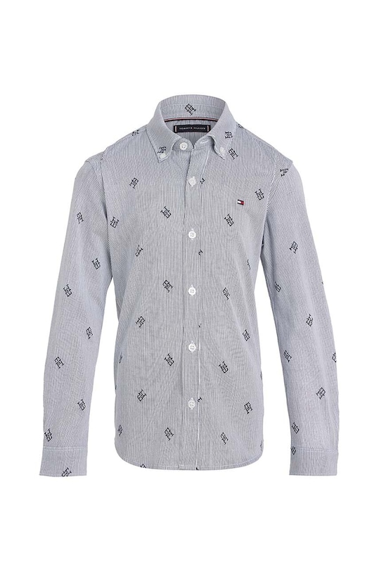 Dětská bavlněná košile Tommy Hilfiger KB0KB08522.128.176.9BYX modrá AW23