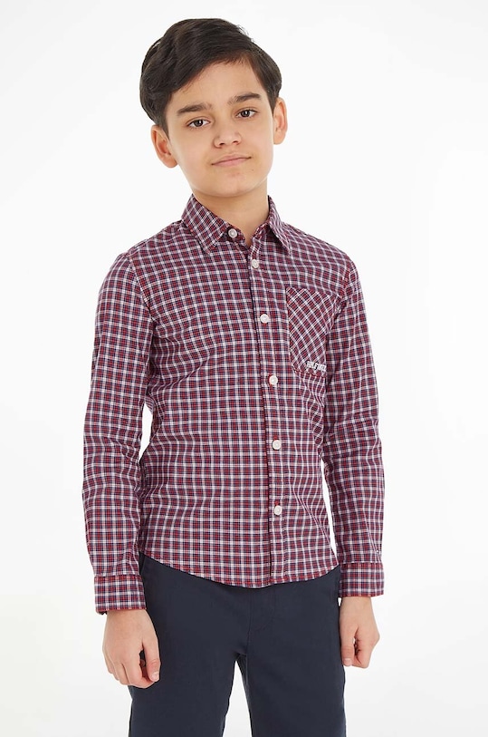 Tommy Hilfiger gyerek ing elasztánnal burgundia KB0KB08523.74.122.9BYX
