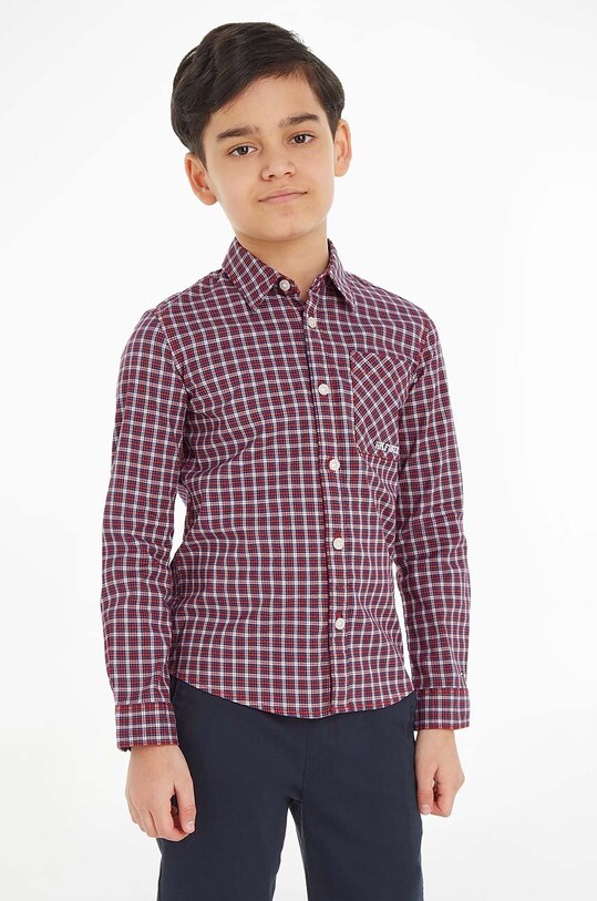 Tommy Hilfiger koszula dziecięca wzorzyste bordowy KB0KB08523.128.176.9BYX
