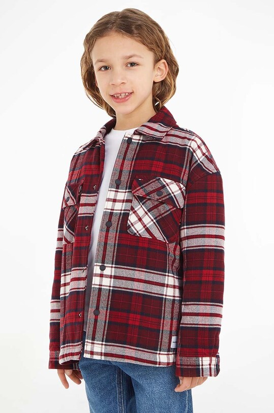 Детская куртка Tommy Hilfiger слегка утеплённая модель красный KB0KB08615.128.176.9BYX