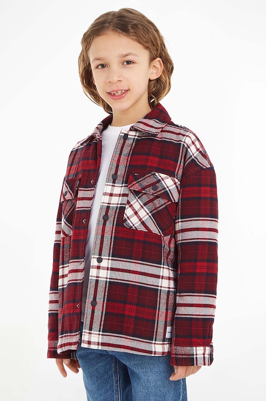 Detská bunda Tommy Hilfiger jemné zateplenie červená KB0KB08615.128.176.9BYX
