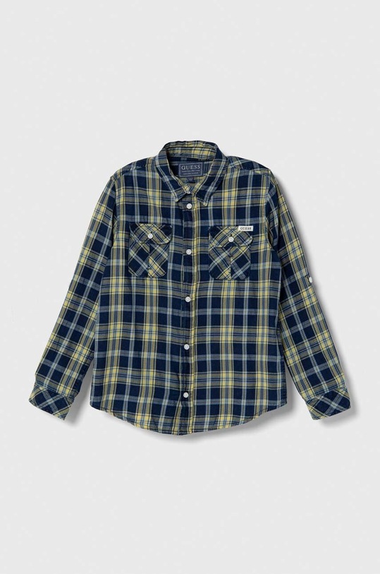Παιδικό βαμβακερό πουκάμισο Guess casual κίτρινο L3BH01.D52G1.9BYX