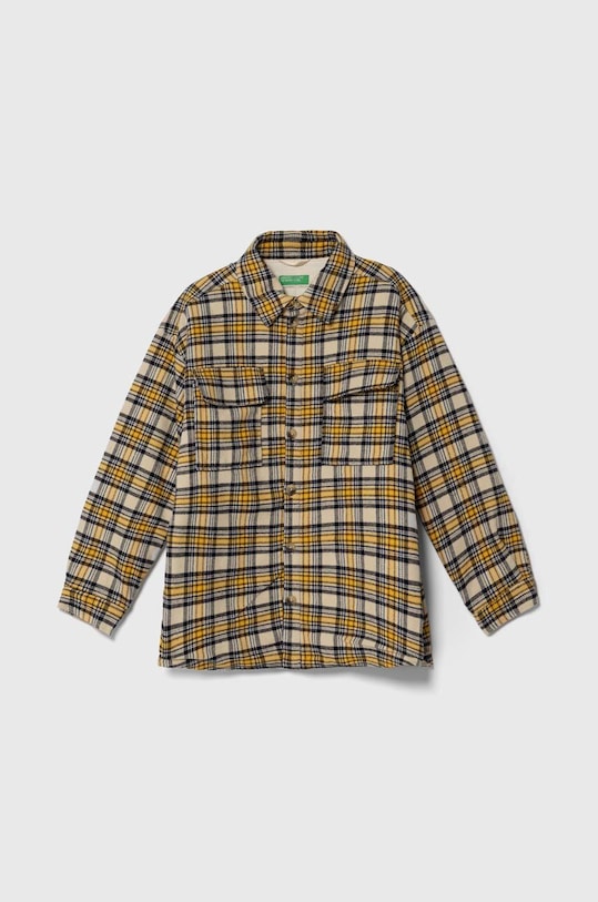Детская куртка United Colors of Benetton слегка утеплённая модель жёлтый 2HJACN03F.G.SEASONAL