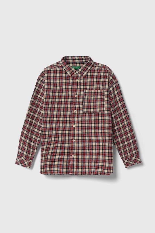 Παιδικό βαμβακερό πουκάμισο United Colors of Benetton casual κόκκινο 5X5VCQ021.G.SEASONAL