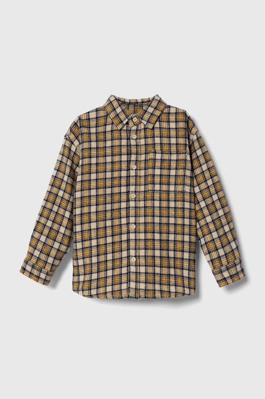 Παιδικό βαμβακερό πουκάμισο United Colors of Benetton casual κίτρινο 5X5VGQ019.P.SEASONAL