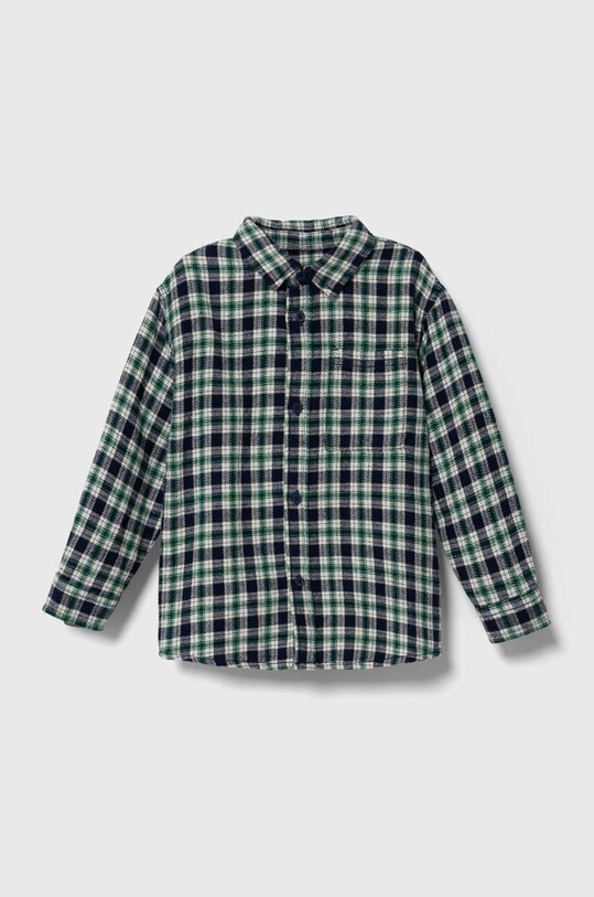 United Colors of Benetton koszula bawełniana dziecięca wzorzyste niebieski 5X5VGQ019.P.SEASONAL