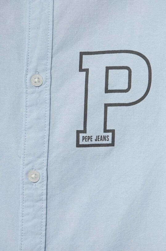 Хлопчик Дитяча бавовняна сорочка Pepe Jeans PB302471 блакитний