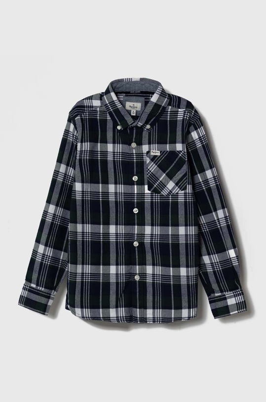 Детская хлопковая рубашка Pepe Jeans узор зелёный PB302470