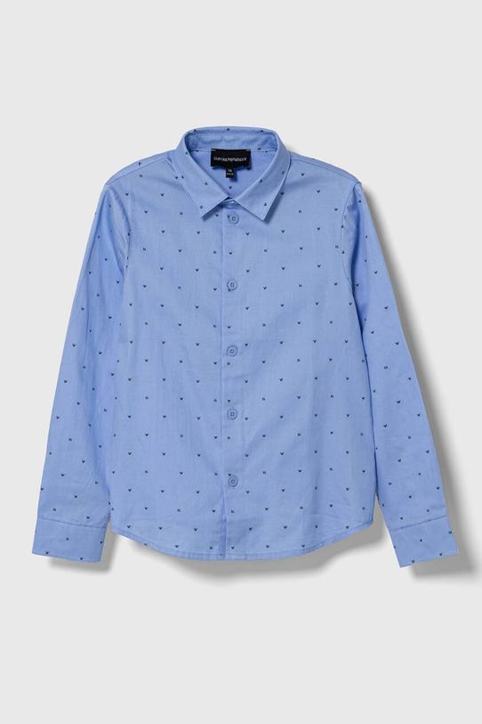 Emporio Armani camasa de bumbac pentru copii lung albastru 6R4C86.1NVYZ