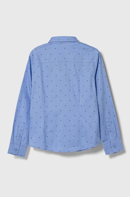 Детская хлопковая рубашка Emporio Armani 6R4C86.1NVYZ голубой AW23