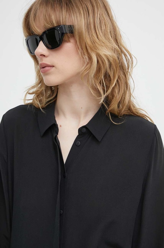 Bruuns Bazaar koszula jedwabna czarny BBW3101