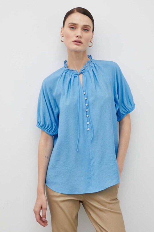 Bruuns Bazaar bluza uni albastru BBW3387