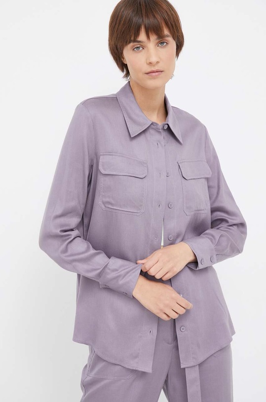 Calvin Klein koszula regular fioletowy K20K205838