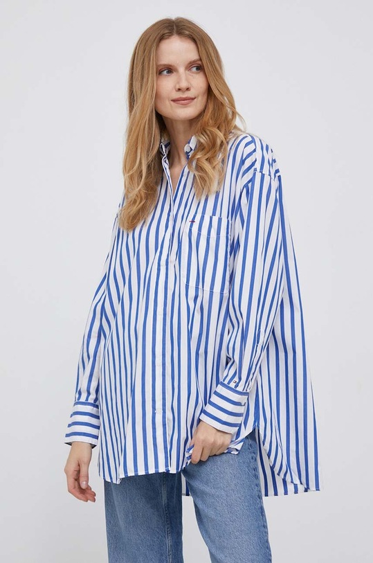 Tommy Hilfiger camasa din bumbac lung albastru WW0WW38952