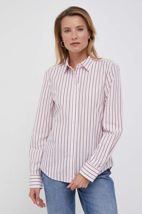 Βαμβακερό πουκάμισο Tommy Hilfiger κανονικό ροζ WW0WW38953