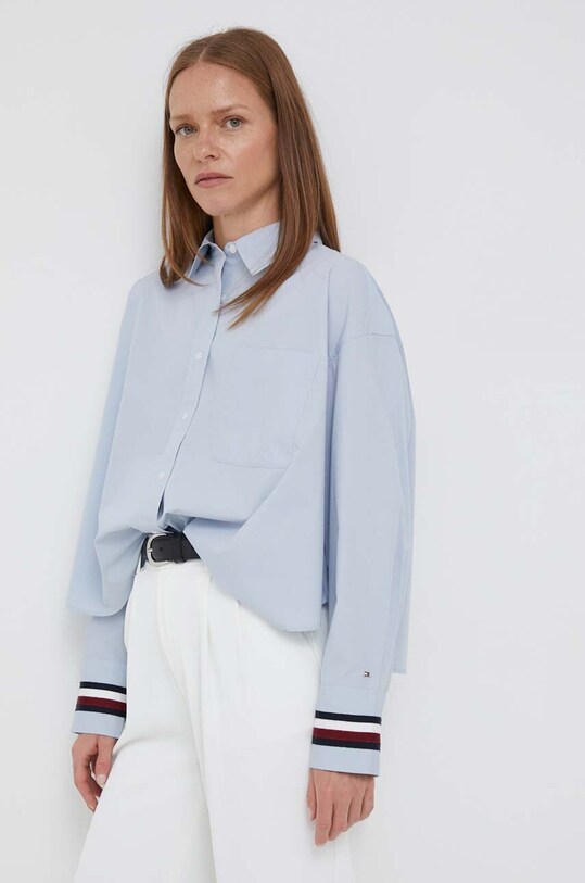 Βαμβακερό πουκάμισο Tommy Hilfiger casual μπλε WW0WW38966