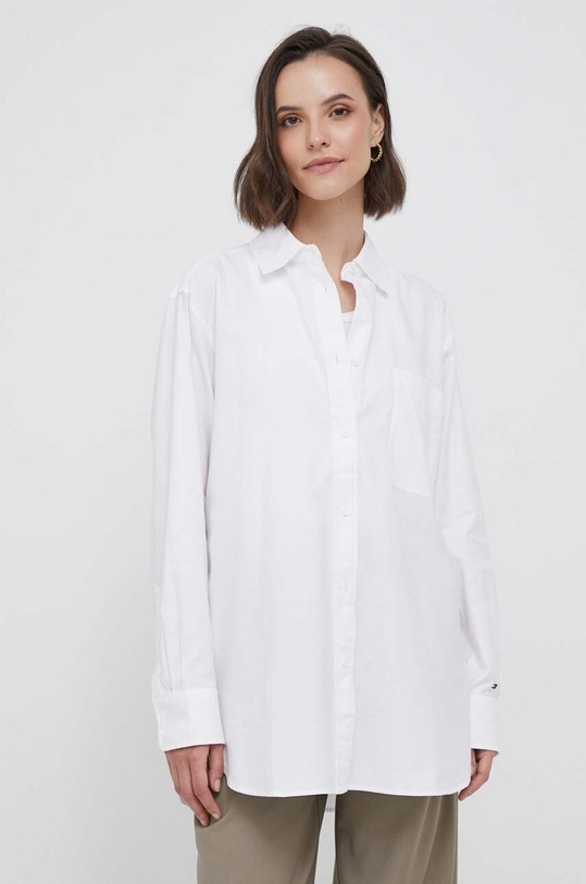 Oblečenie Bavlnená košeľa Tommy Hilfiger WW0WW38968 biela