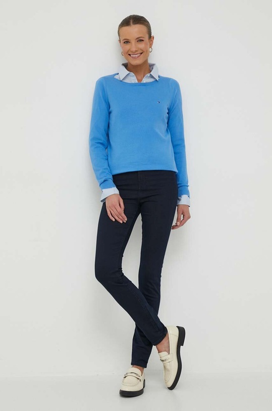 Tommy Hilfiger koszula bawełniana WW0WW39401 niebieski AW23