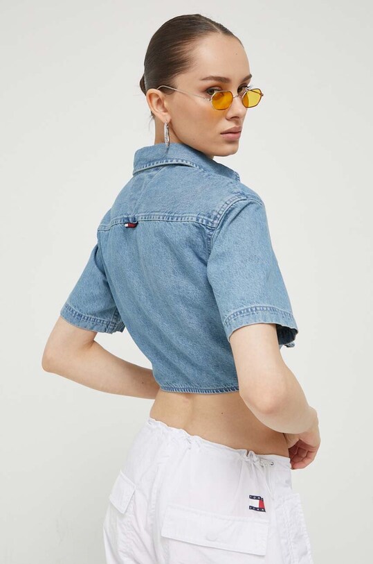 Odzież Tommy Jeans koszula jeansowa DW0DW15907 niebieski