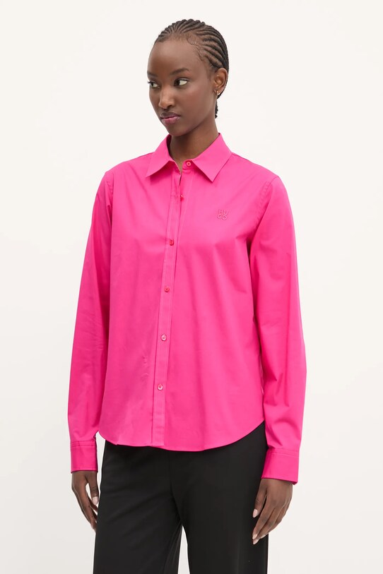 Πουκάμισο HUGO με ελαστάν ροζ 50496339