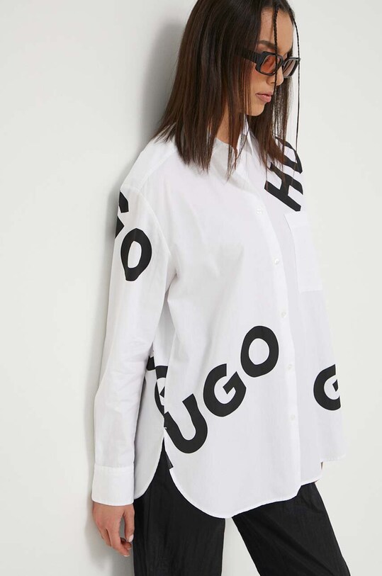 HUGO koszula bawełniana 50496410 biały AW23