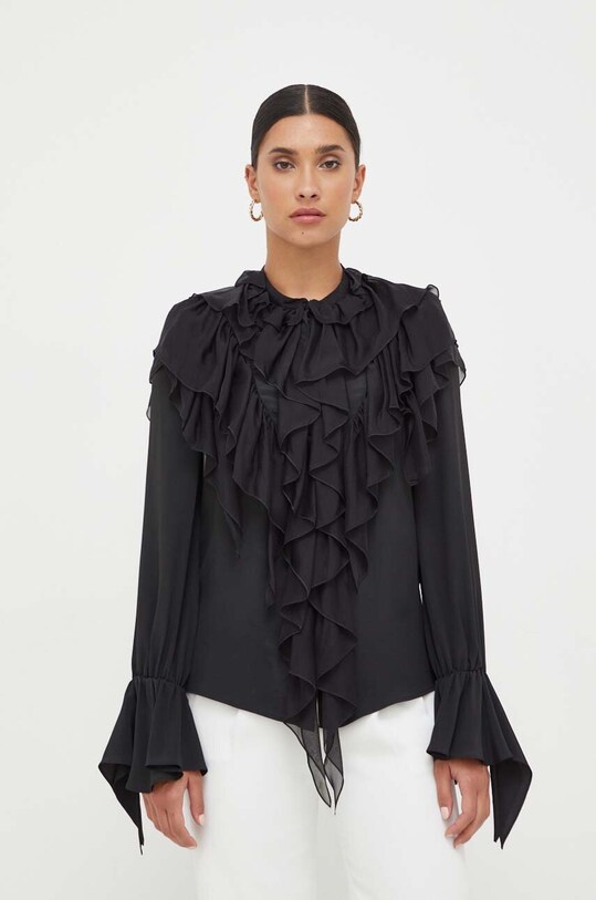 Pinko koszula z domieszką jedwabiu czarny 101762.A11X