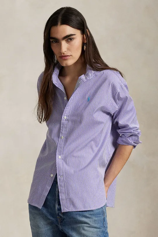 Polo Ralph Lauren koszula bawełniana wzorzyste fioletowy 211910743