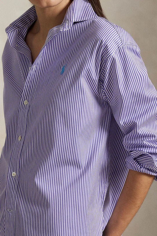 Βαμβακερό πουκάμισο Polo Ralph Lauren μωβ 211910743