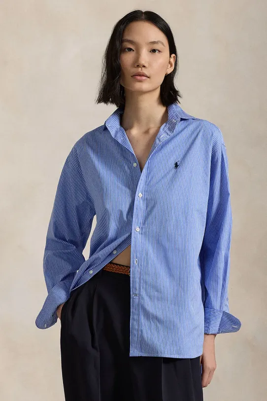 Polo Ralph Lauren koszula bawełniana wzorzyste niebieski 211910743