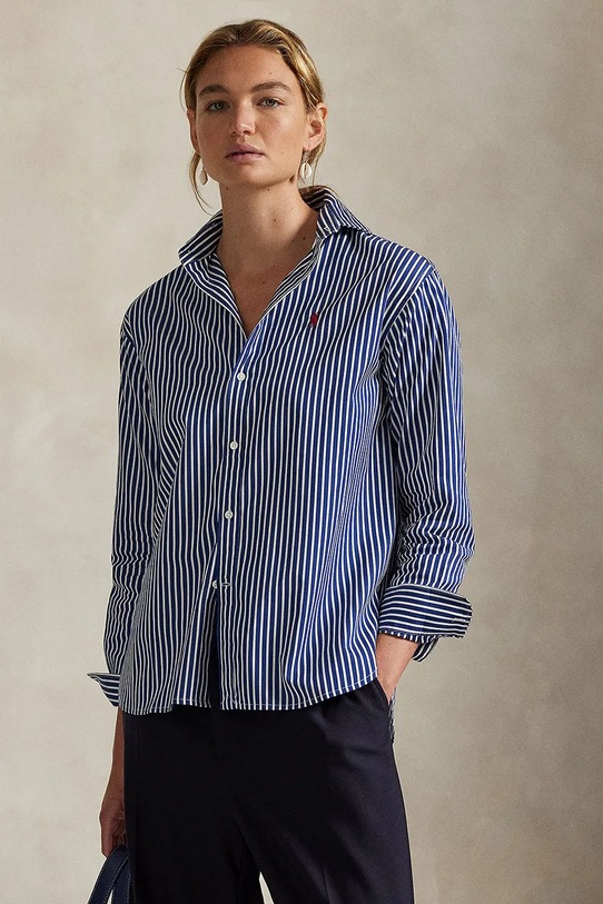 Polo Ralph Lauren koszula bawełniana wzorzyste granatowy 211910743