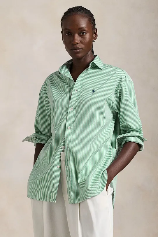 Polo Ralph Lauren camasa din bumbac cu modele verde 211910743