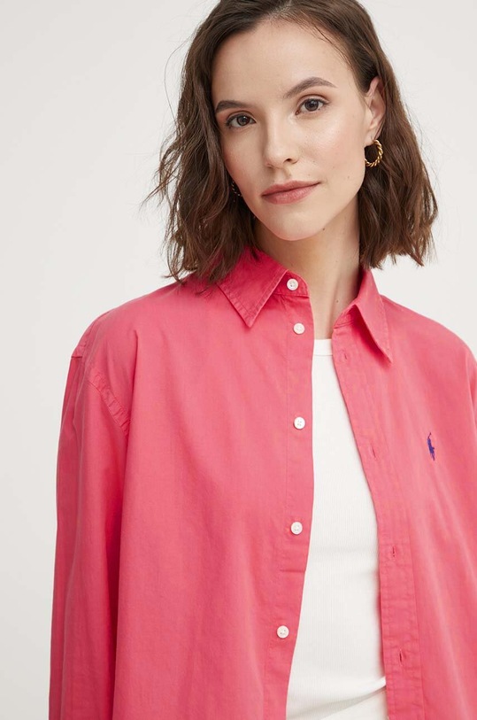 Βαμβακερό πουκάμισο Polo Ralph Lauren 211916277 κόκκινο