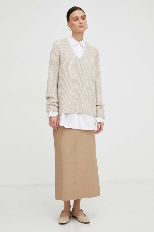 Βαμβακερό πουκάμισο By Malene Birger Q71873024Z λευκό AW24